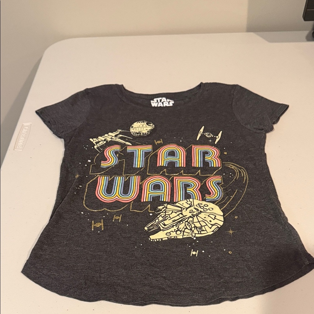 Star Wars Kids Dark Gray Tee with Multicolor Logo
